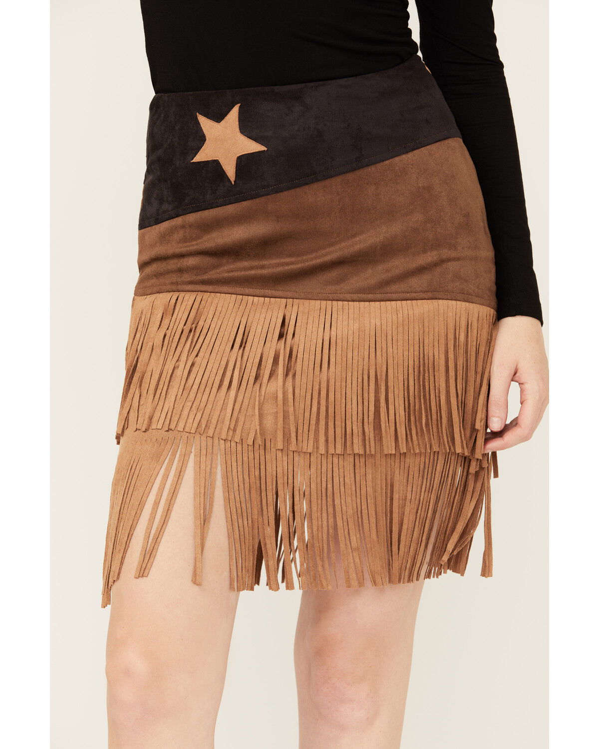 Image #2 - Vocal Women's Star Fringe Skirt, Black, hi-res