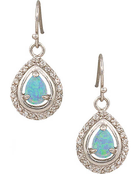 Image #1 - Montana Silversmiths Women's Canyon Colors River Lights on Ice Teardrop Earrings, Silver, hi-res