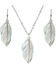 Image #2 - Montana Silversmiths Women's Downy Feather Necklace & Earrings Jewelry Set, Multi, hi-res
