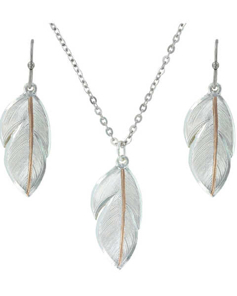 Montana Silversmiths Downy Feather Jewelry Set *DISCONTINUED*, Multi, hi-res