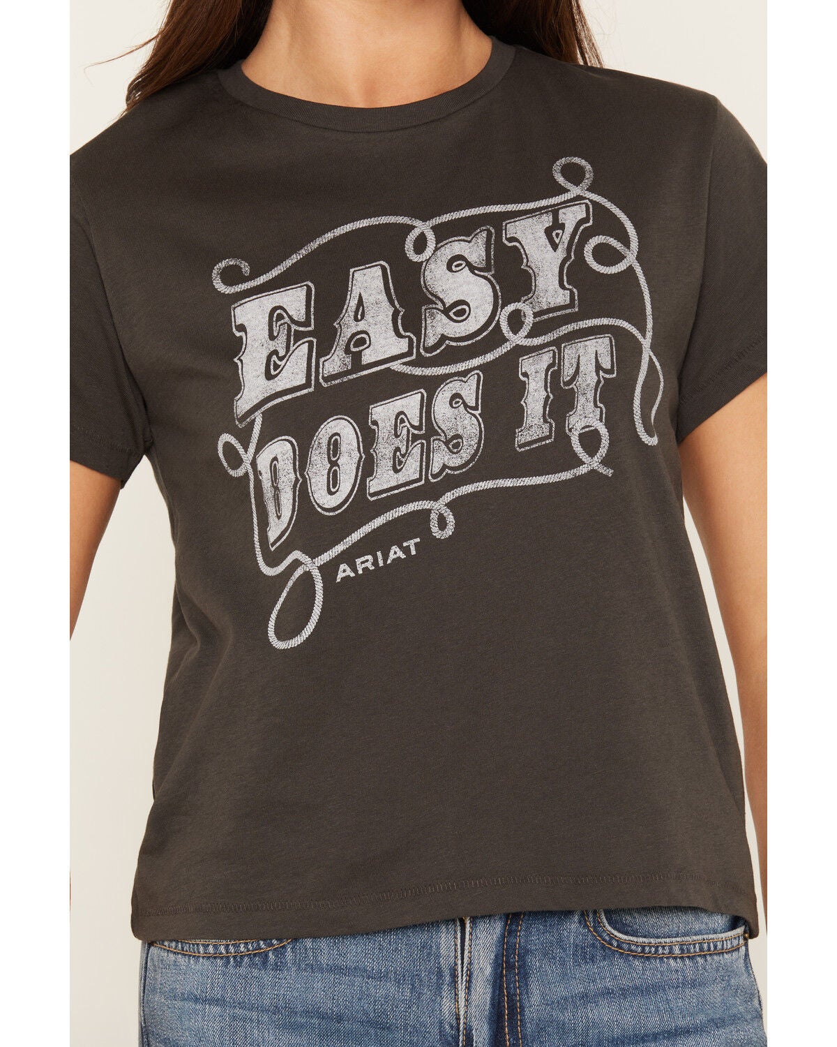Image #3 - Ariat Women's Easy Does It Short Sleeve Graphic Tee, Black, hi-res