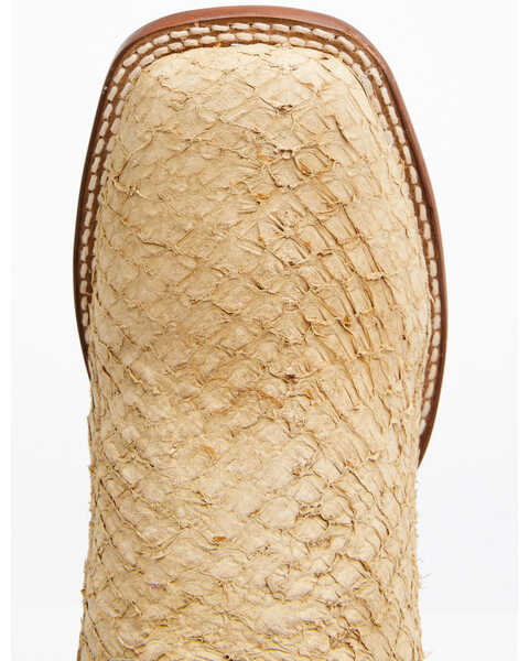 Image #6 - Dan Post Men's Exotic Sea Bass Skin Western Boots - Broad Square Toe, Brown, hi-res