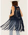 Image #3 - Rock & Roll Denim Women's Crochet Knit Fringe Vest, Navy, hi-res