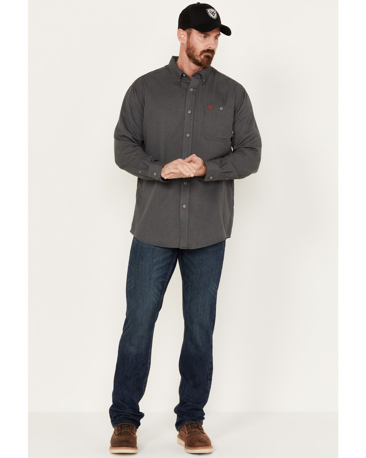 Cody James Men's FR Sidewinder Slim Straight Medium Wash Work Jeans, Indigo, hi-res