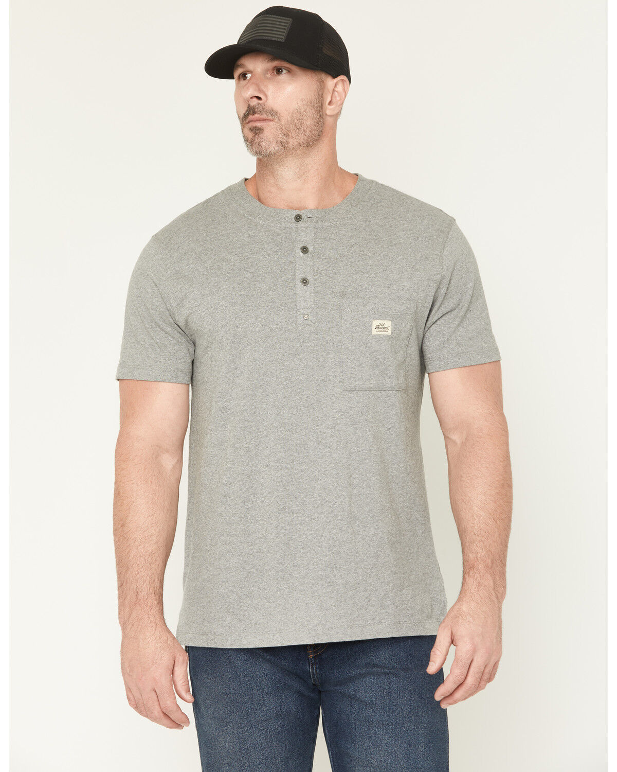 Image #1 - Thorogood Men's Vintage Wash Short Sleeve Pocket Work T-Shirt, Heather Grey, hi-res