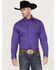 Roper Men's Solid Amarillo Collection Long Sleeve Western Shirt, Purple, hi-res
