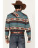 Image #4 - Cody James Men's Bandera Southwestern Striped Long Sleeve Snap Western Shirt, Blue, hi-res