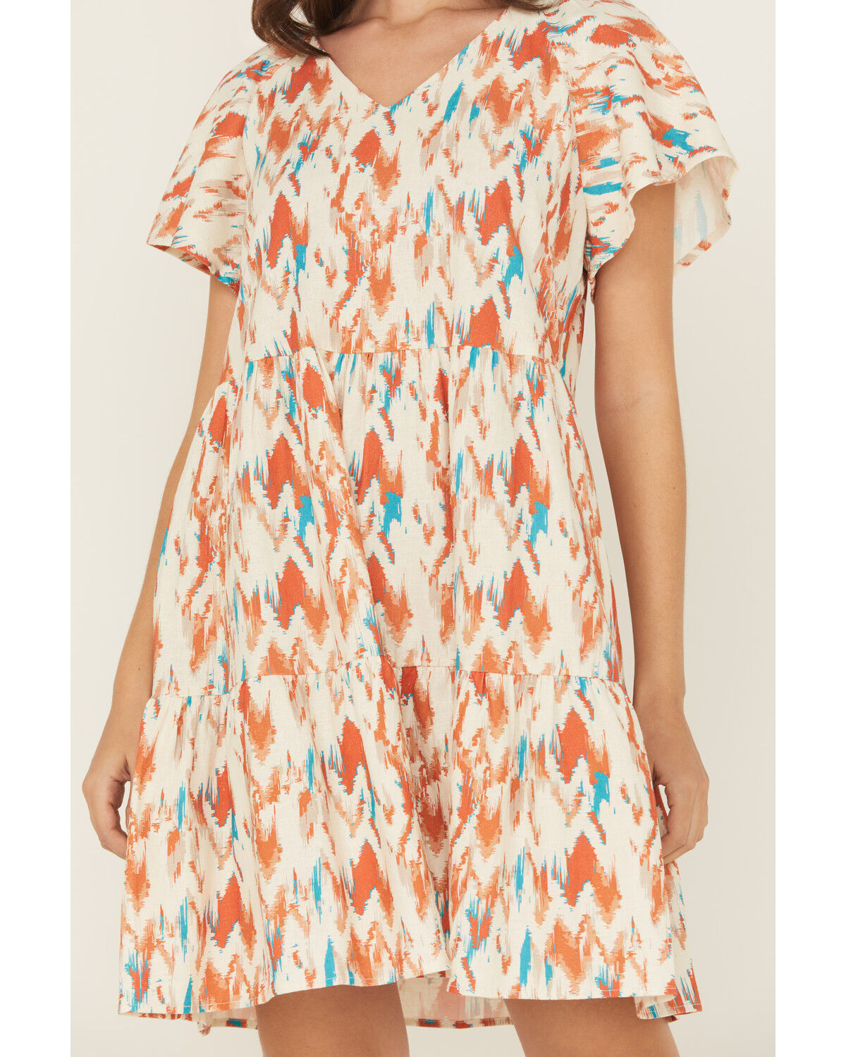 Image #3 - Ariat Women's Delilah Southwestern Print Short Sleeve Mini Dress, Rust Copper, hi-res