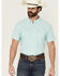Image #1 - Ariat Men's VentTEK Outbound Solid Short Sleeve Button-Down Performance Shirt, Teal, hi-res