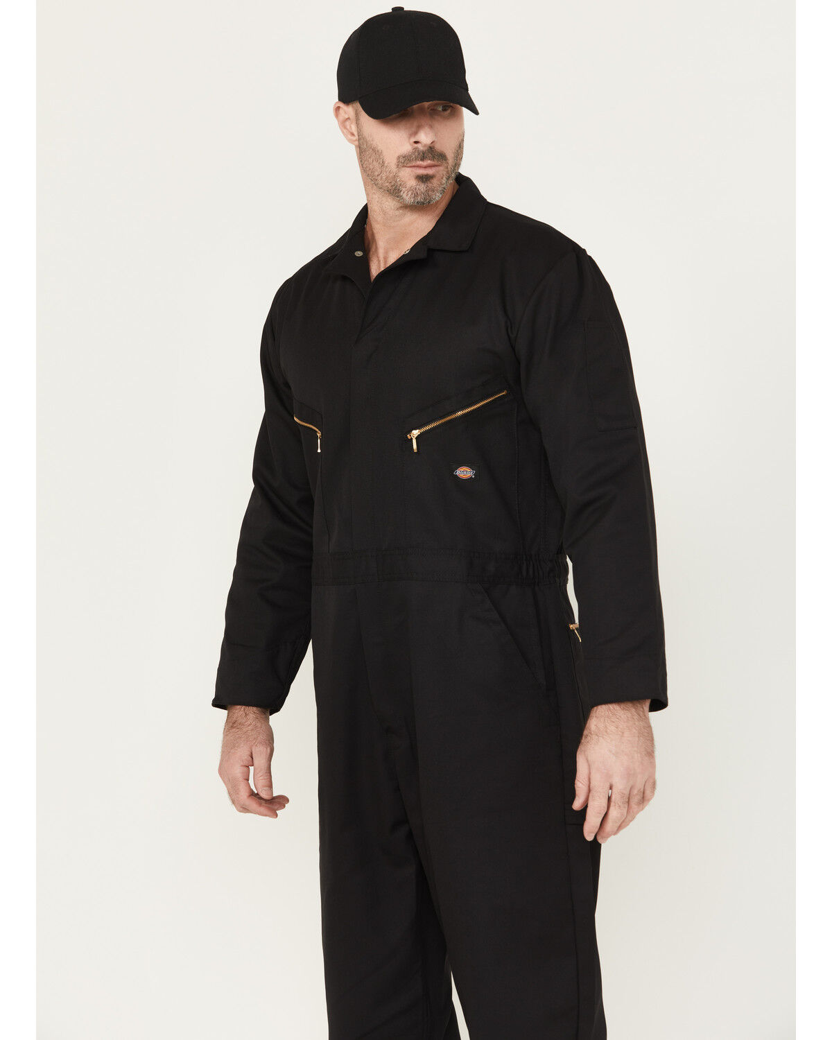Image #2 - Dickies Men's Deluxe Blended Long Sleeve Coveralls, Black, hi-res
