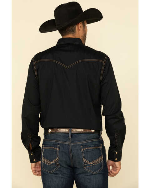 Image #2 - Wrangler Retro Premium Men's Solid Long Sleeve Western Shirt , Black, hi-res