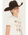 Image #2 - Buttercup Girls' Cowgirl Icons Fringe Short Sleeve Graphic Tee, Off White, hi-res