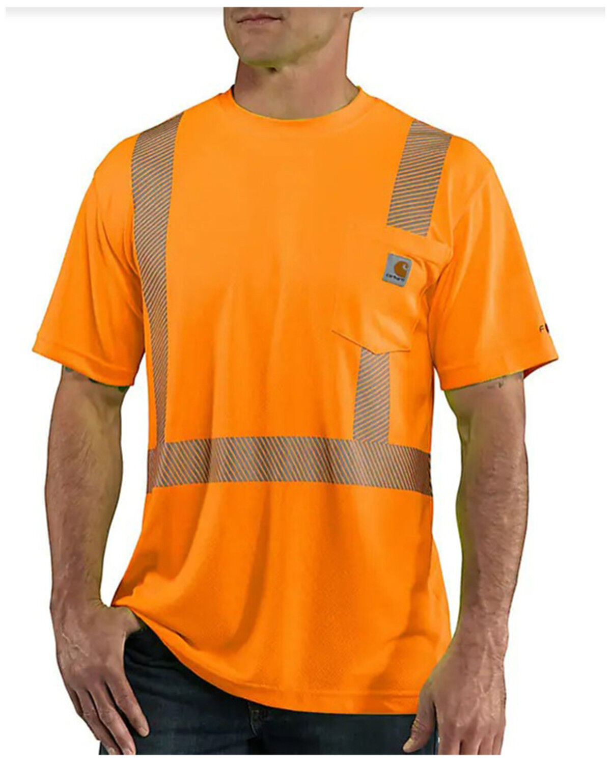 Image #1 - Carhartt Force High-Vis Short Sleeve Class 2 T-Shirt - Big & Tall, Bright Orange, hi-res