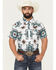 Image #1 - Rock & Roll Denim Men's Medallion Print Short Sleeve Snap Stretch Western Shirt, White, hi-res