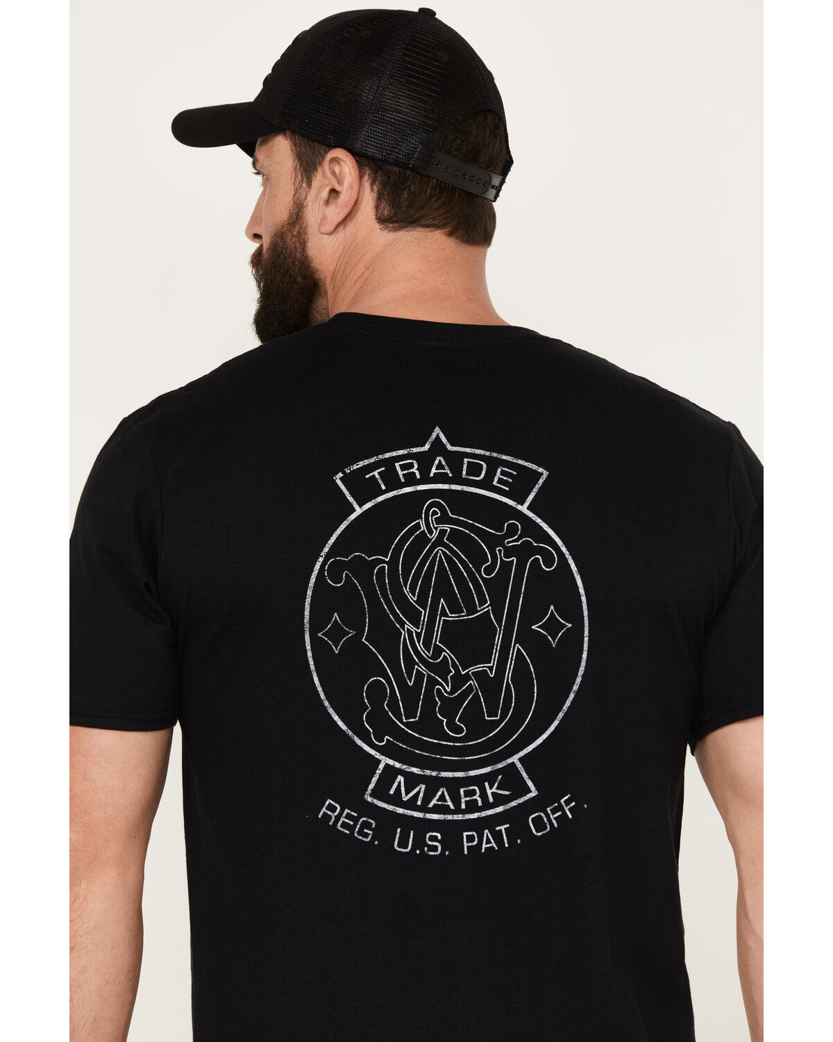Image #4 - Smith & Wesson Men's Original Trademark Short Sleeve Graphic T-Shirt, Black, hi-res
