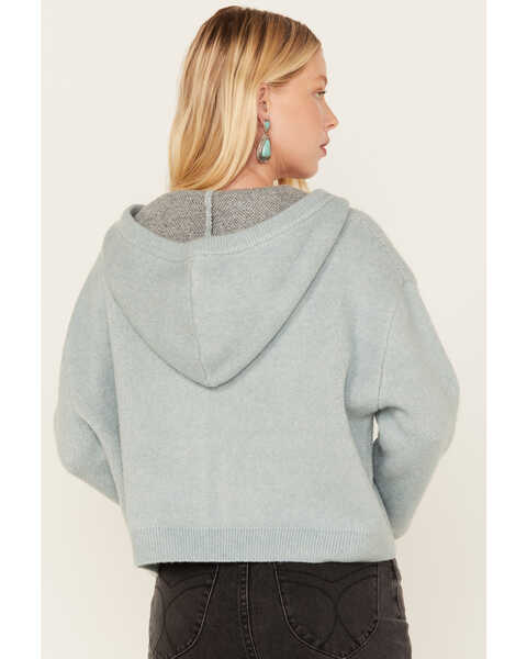 Image #4 - Ariat Women's Agave Garden Intarsia Southwestern Knit Zip Hooded Pullover, Teal, hi-res