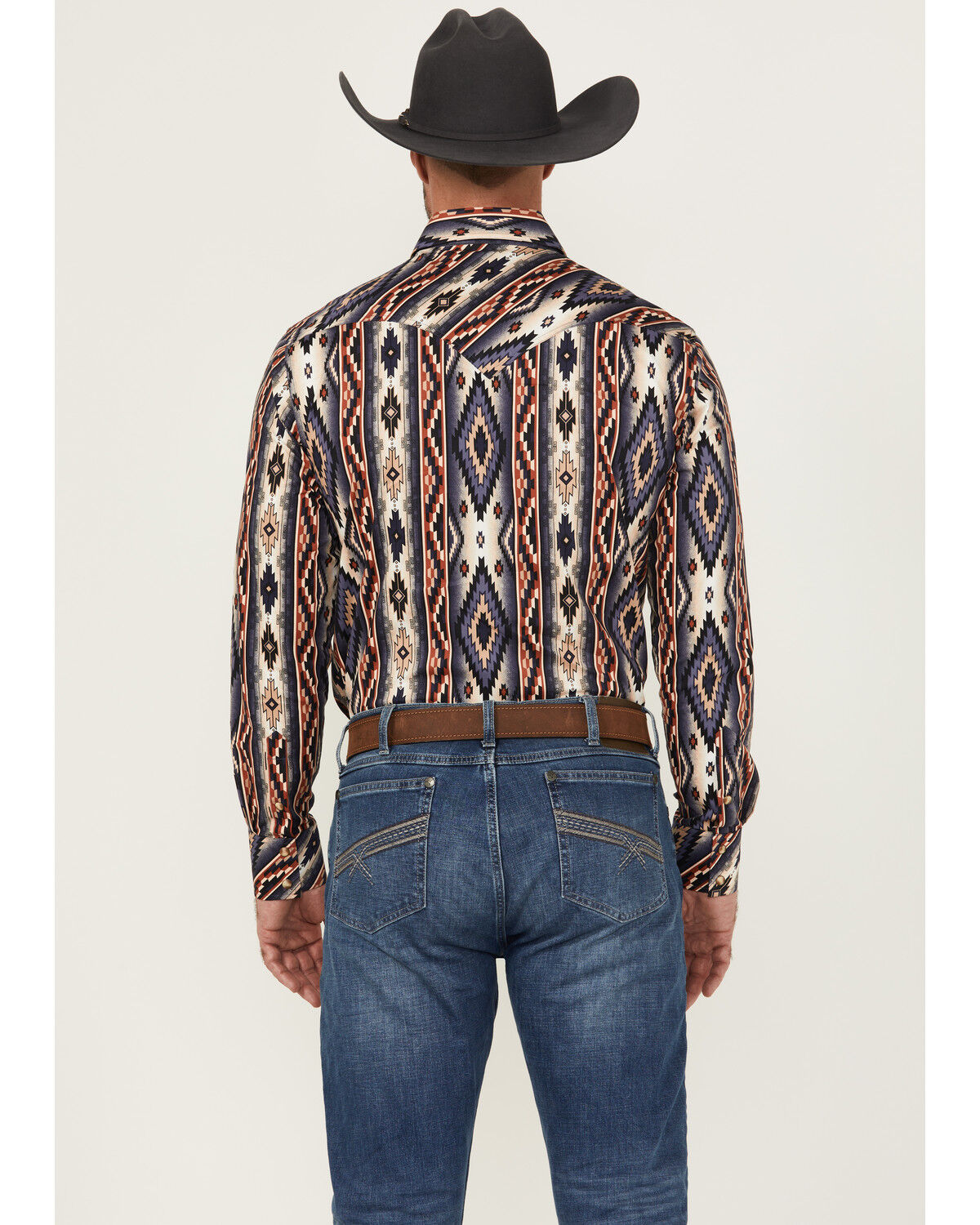 Image #4 - Rock & Roll Denim Men's Southwestern Print Long Sleeve Snap Stretch Western Shirt, Multi, hi-res