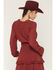 Image #5 - Shyanne Women's Embroidered Smocked Long Sleeve Shirt, Burgundy, hi-res