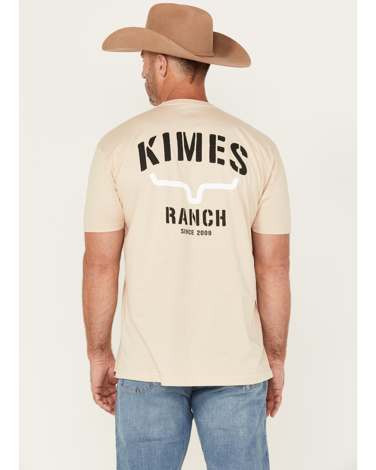 Image #1 - Kimes Ranch Men's Boot Barn Exclusive Logo Short Sleeve Graphic T-Shirt, Cream, hi-res
