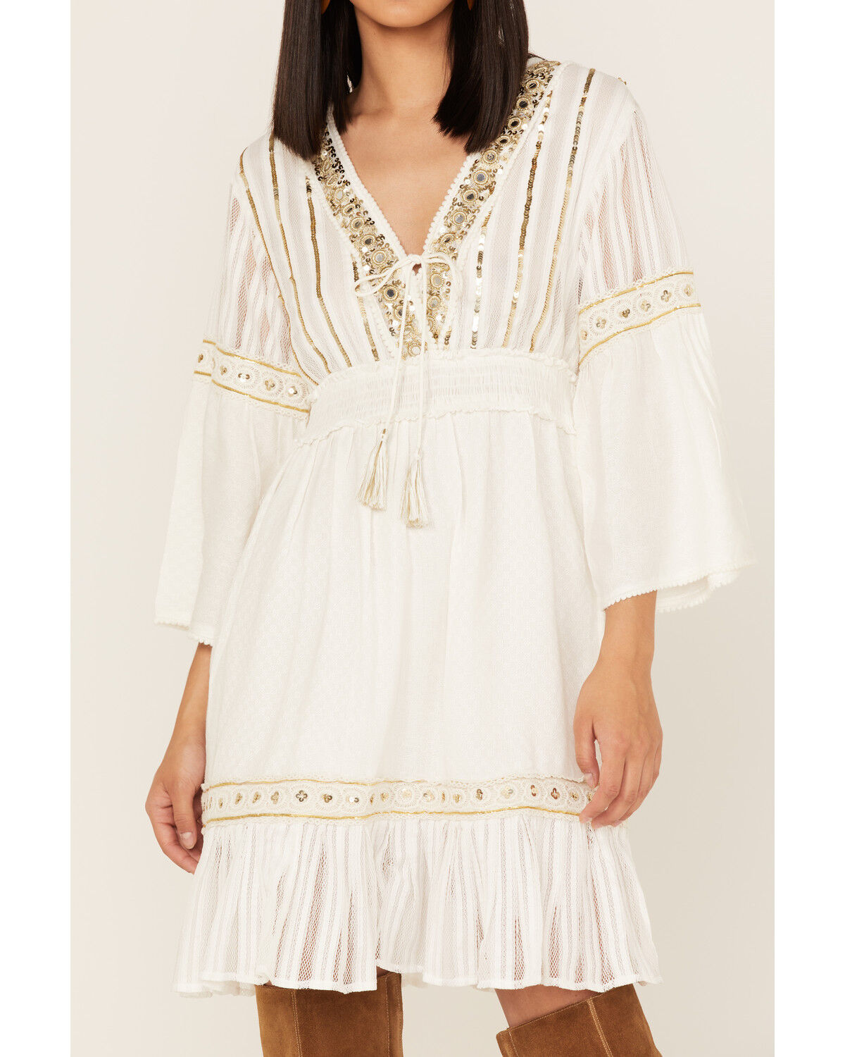 Image #3 - Talisman Women's Fortune Teller Mini Dress, White, hi-res
