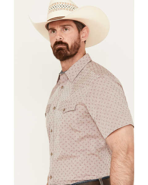 Image #2 - Cody James Men's Micro Paisley Print Short Sleeve Snap Western Shirt , Burgundy, hi-res