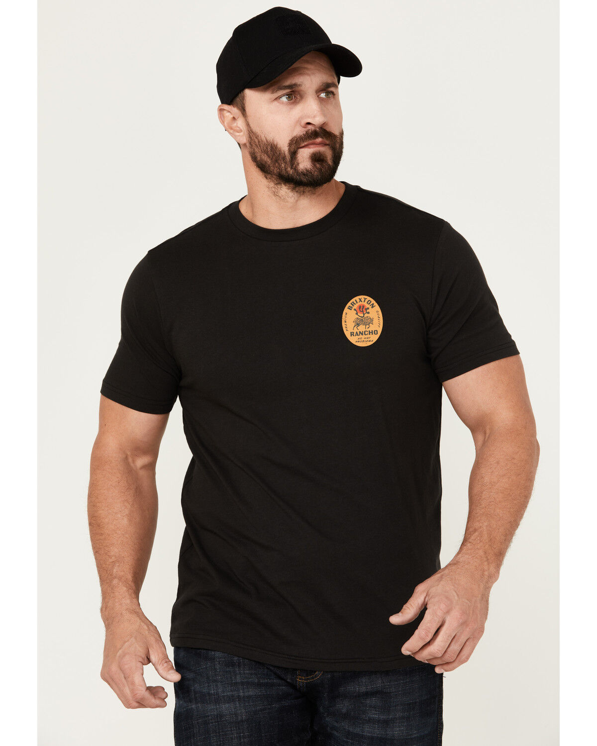 Image #2 - Brixton Men's Rancho Short Sleeve Graphic T-Shirt, Black, hi-res