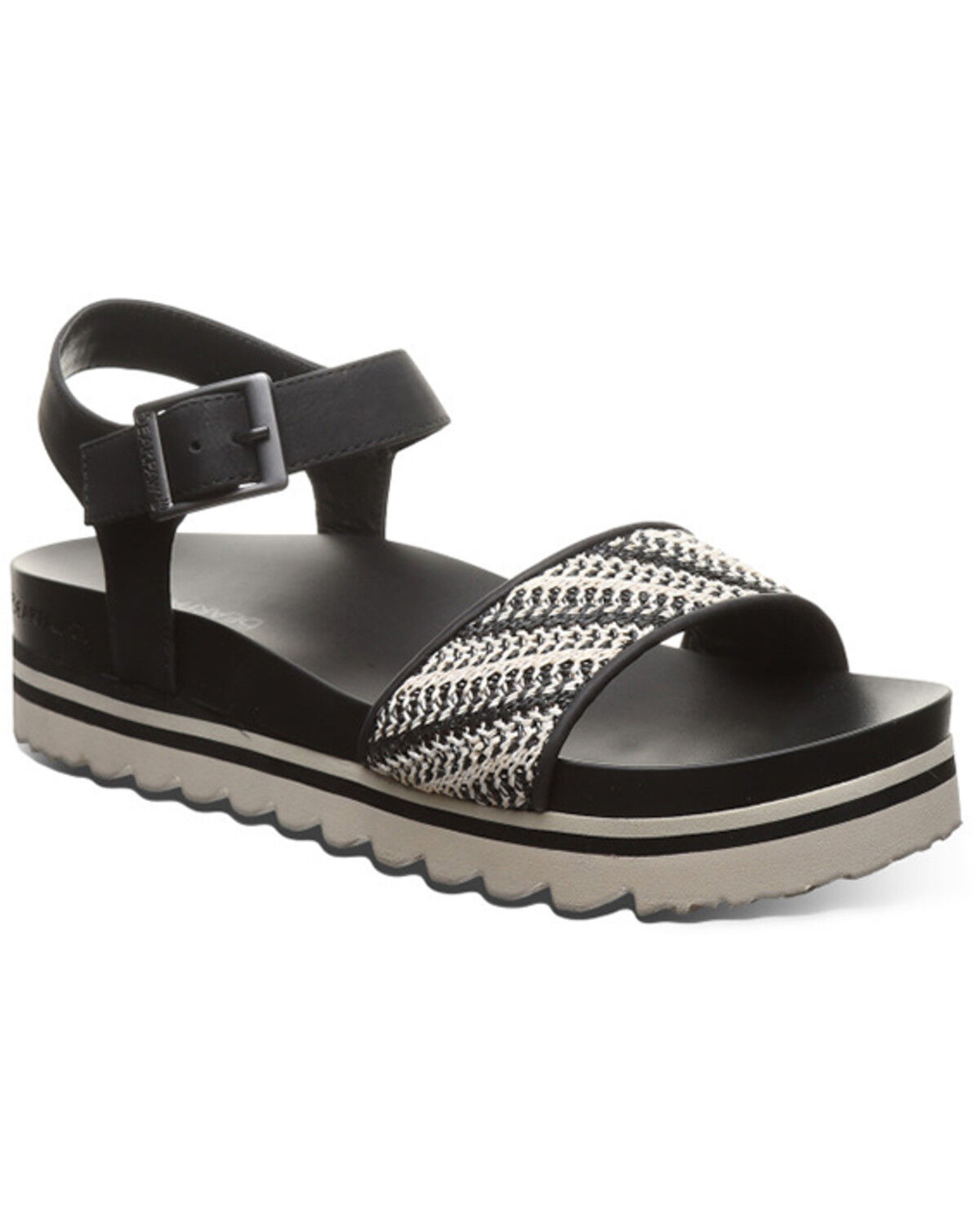 Image #1 - Bearpaw Women's Orion Platform Sandals, Black/white, hi-res