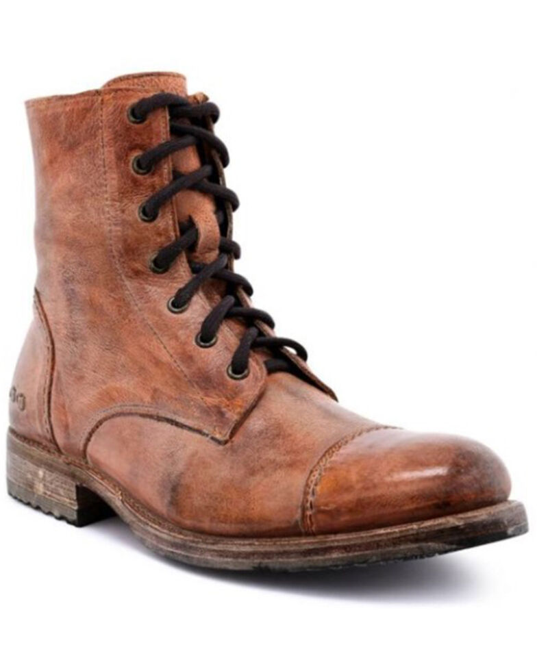 Bed Stu Men's Proteige Tan Rustic Lace-Up Casual Western Boot - Cap Toe , Lt Brown, hi-res