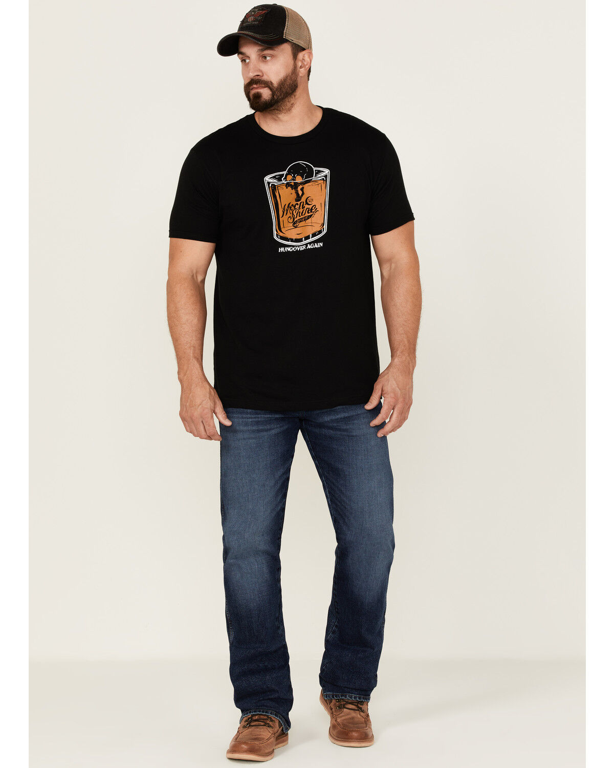 Image #2 - Moonshine Spirit Men's Hungover Again Graphic T-Shirt, Black, hi-res