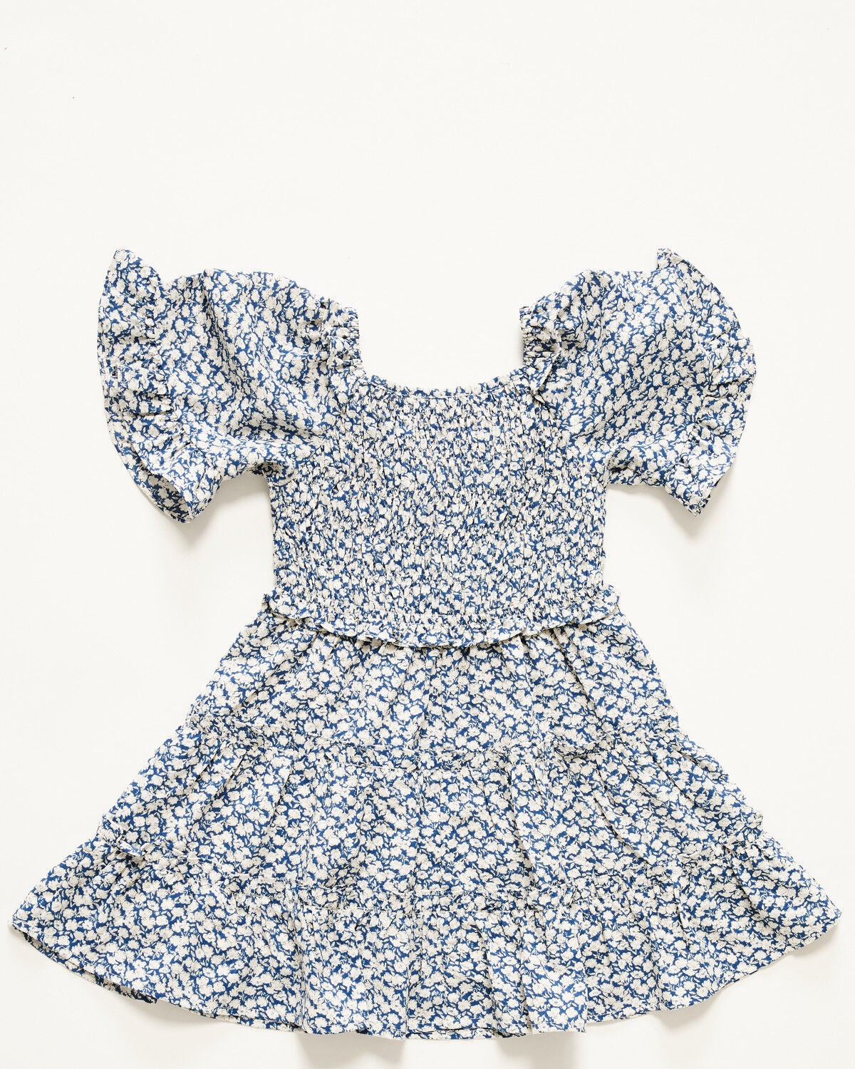 Image #3 - Yura Toddler Girls' Floral Print Short Sleeve Dress, White, hi-res