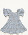 Image #3 - Yura Toddler Girls' Floral Print Short Sleeve Dress, White, hi-res