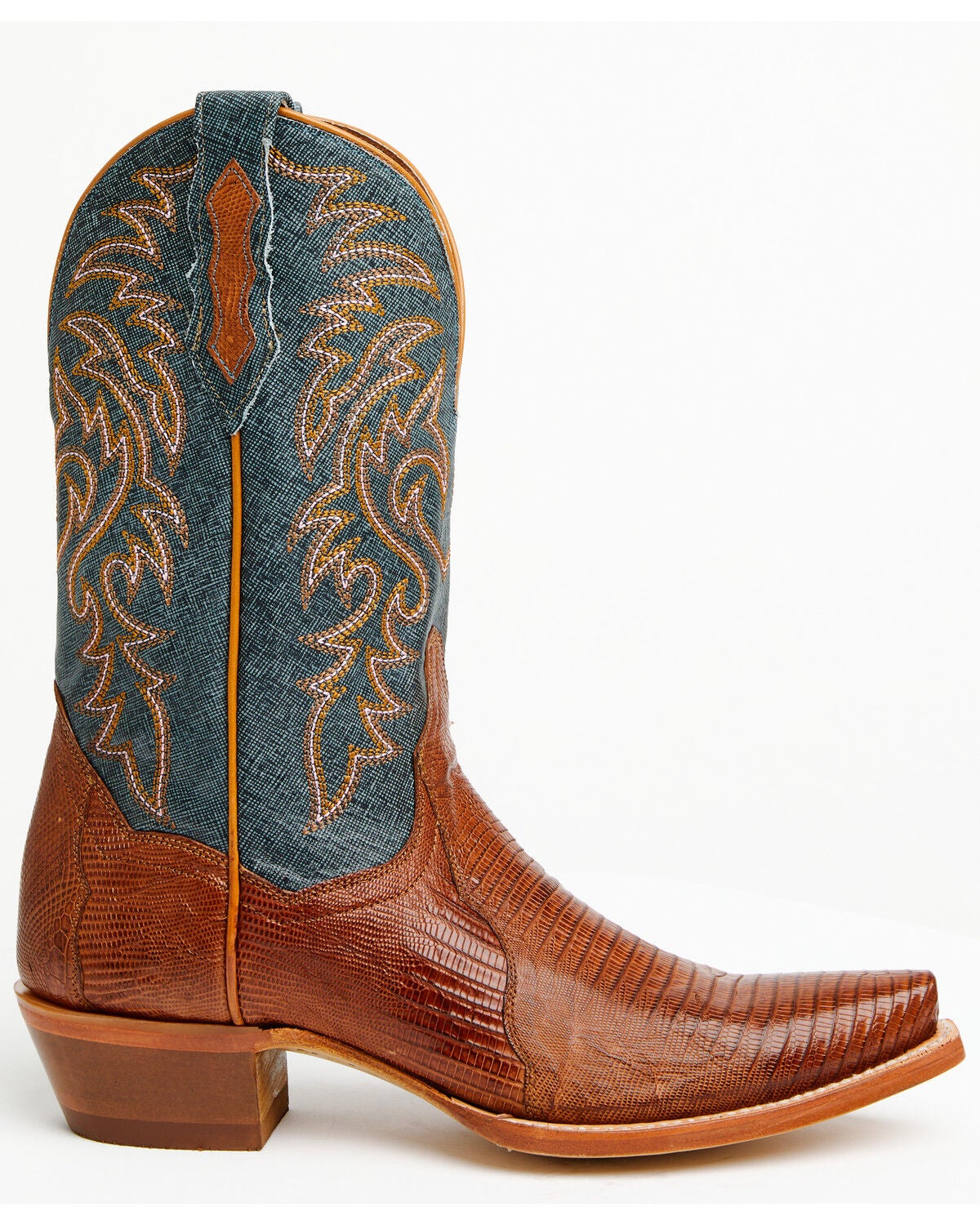 Image #2 - Dan Post Women's Exotic Teju Lizard Western Boots - Snip Toe, Tan, hi-res