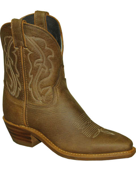 Abilene Women's Cowhide Stitched Design Short Western Boots - Snip Toe, Tan, hi-res