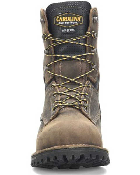 Image #3 - Carolina Men's Pitstop Waterproof 8" Work Boots - Carbon Toe, Brown, hi-res