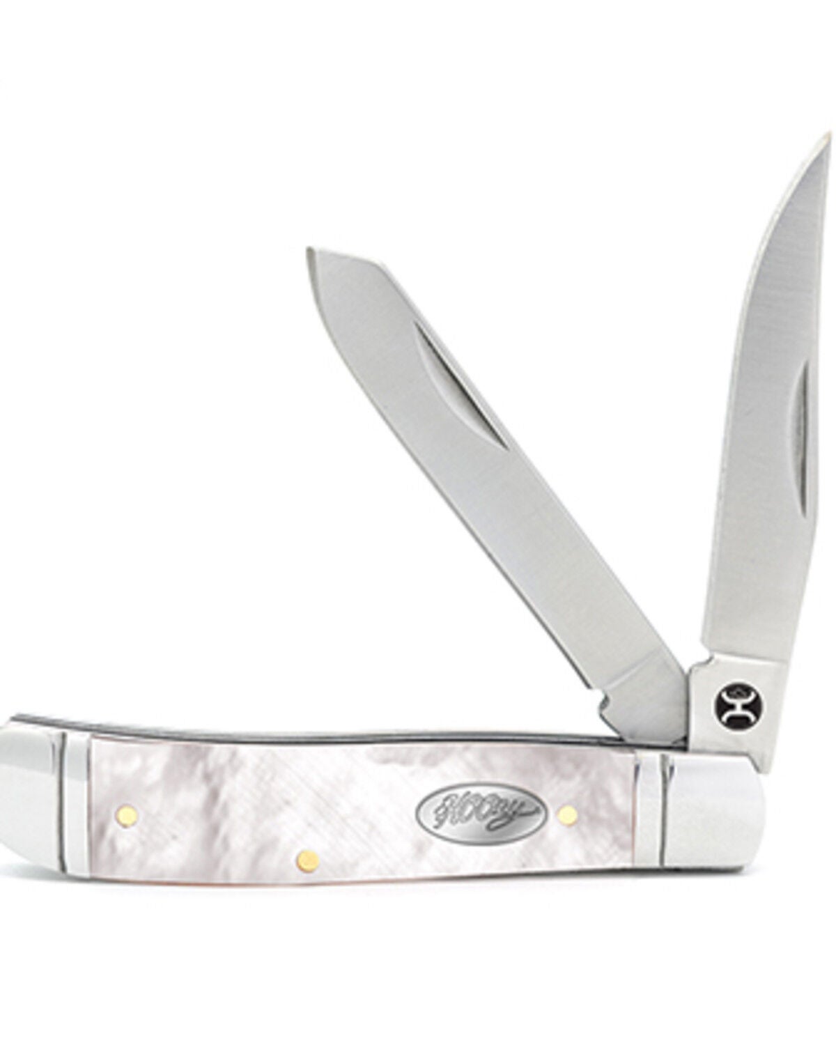 Hooey Mother Of Pearl Trapper Knife, White, hi-res