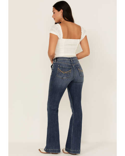 Image #3 - Idyllwind Women's Front Seam High Rise Flare Jeans, Light Wash, hi-res