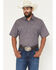 Image #1 - Ely Walker Men's Boot Barn Exclusive Cowboy Print Short Sleeve Snap Western Shirt, Blue, hi-res