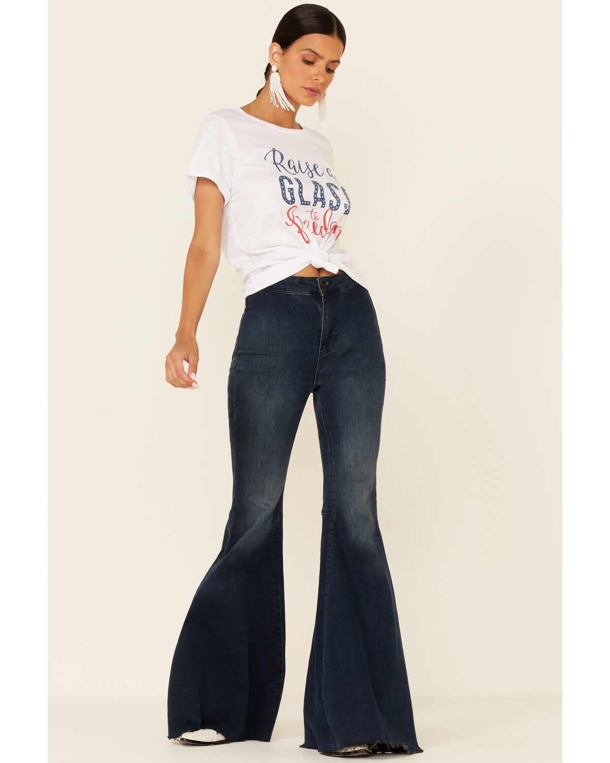 Image #2 - Cut & Paste Women's Raise A Glass To Freedom Graphic Short Sleeve Tee, Ivory, hi-res