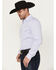 Image #2 - Cody James Black 1978® Men's Condor Striped Print Long Sleeve Button-Down Western Shirt, Light Blue, hi-res