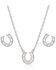 Image #1 - Montana Silversmiths Women's Delicate Glamour Horseshoe Jewelry Set - 2 Piece, Silver, hi-res