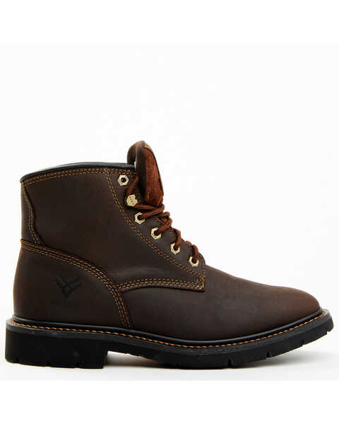 Image #2 - Hawx Men's Oily Crazy Horse 6" Lace-Up Soft Work Boots - Round Toe , Brown, hi-res