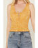 Image #3 - Bila Women's Ditsy Floral Print Cropped Tank Top, Orange, hi-res