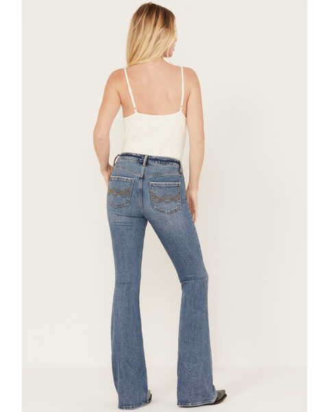 Image #3 - Idyllwind Women's Foxwood High Risin' Rhinestone Flare Jeans, Dark Medium Wash, hi-res