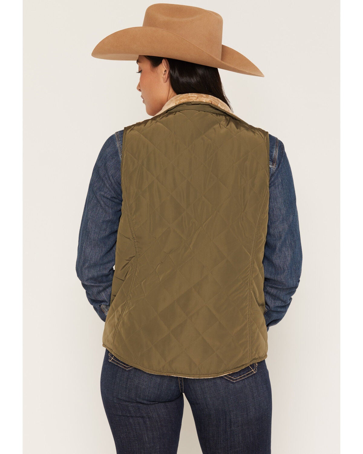 Image #4 - Ariat Women's Dilton 2.0 Reversible Insulated Vest, Green, hi-res