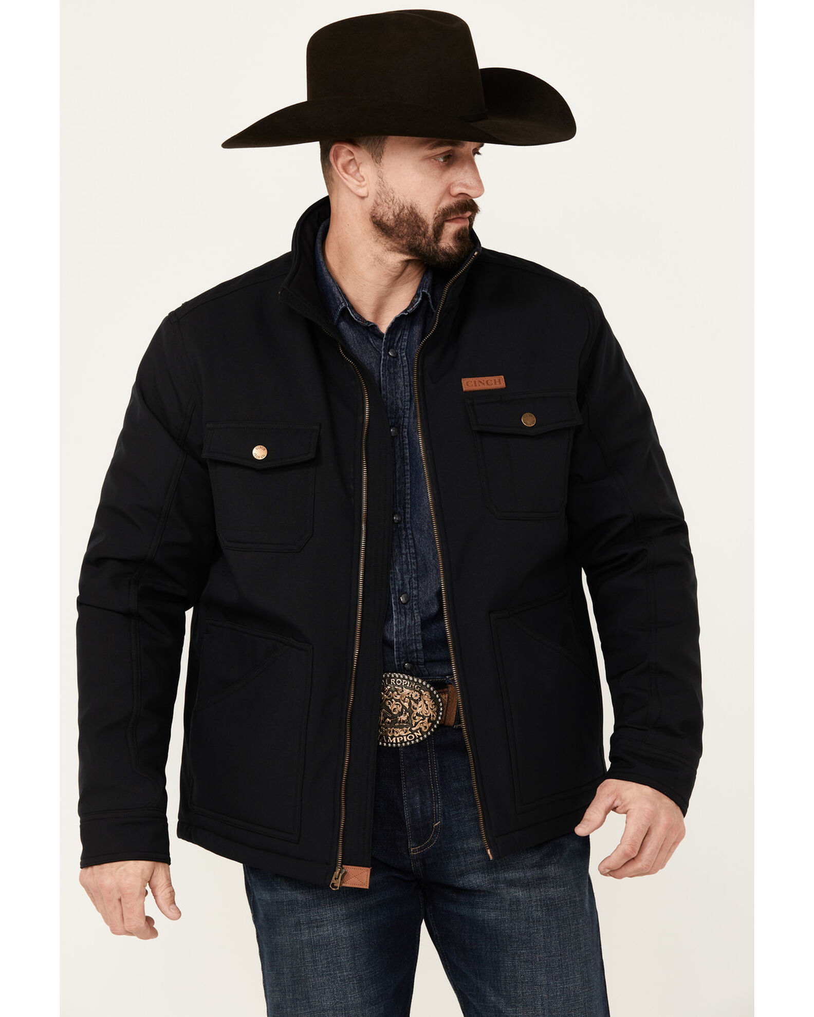 Product Name: Cinch Men's Textured Poly Concealed Carry Zip Softshell Jacket