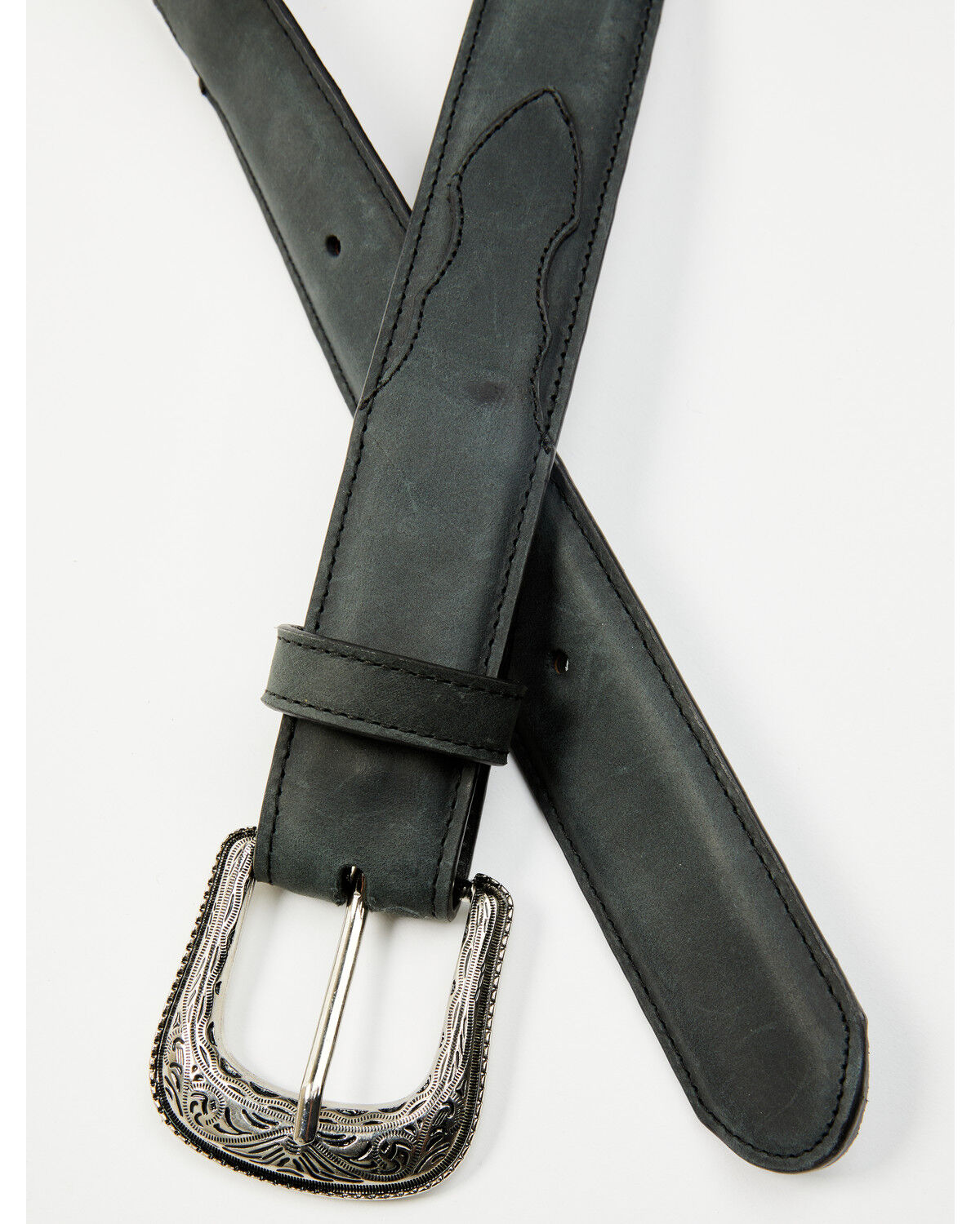 Image #2 - Cody James Men's Crazy Horse 2.0 Burnished Basic Leather Belt, Black, hi-res