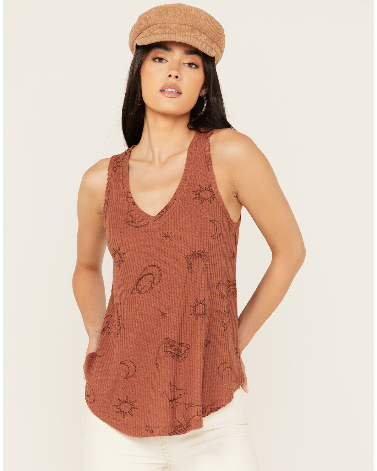 Image #1 - White Crow Women's Conversational Thermal Tank, Rust Copper, hi-res