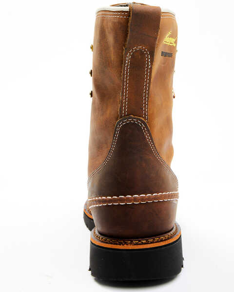 Image #5 - Thorogood Men's 8" Crazyhorse Made In The USA Waterproof Work Boots - Steel Toe, Brown, hi-res