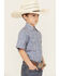 Image #2 - Ely Walker Boys' Paisley Print Short Sleeve Pearl Snap Western Shirt, Navy, hi-res