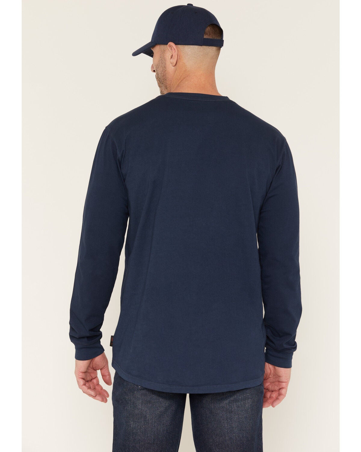 Image #4 - Cody James Men's FR Pocket Bull Solid Snap Long Sleeve Work Shirt, Navy, hi-res